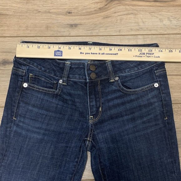 Women's American Eagle Denim Jeans Size 4 Blue Regular Artist Crop Stretch - Picture 10 of 11